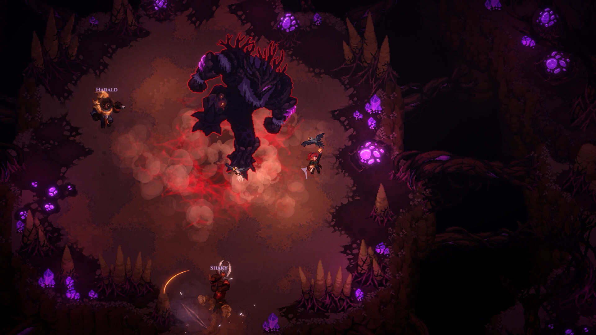 Dimraeth combat scene with magical effects